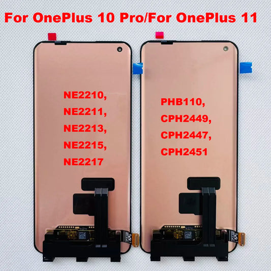 6.7" Original Amoled Tested For OnePlus 10 Pro NE2210 LCD Display Screen+Touch Panel Digitizer For OnePlus 11 1+10Pro 1+11 Frame  OnePlus phone repair parts