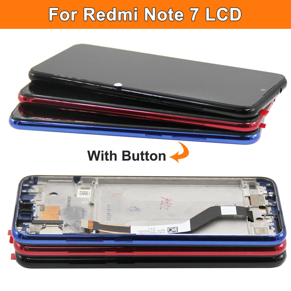6.3" Display Screen for Xiaomi Redmi Note 7 Pro M1901F7S Lcd Display Digital Touch Screen with Frame for Redmi Note 7 Assembly Xiaomi phone repair parts