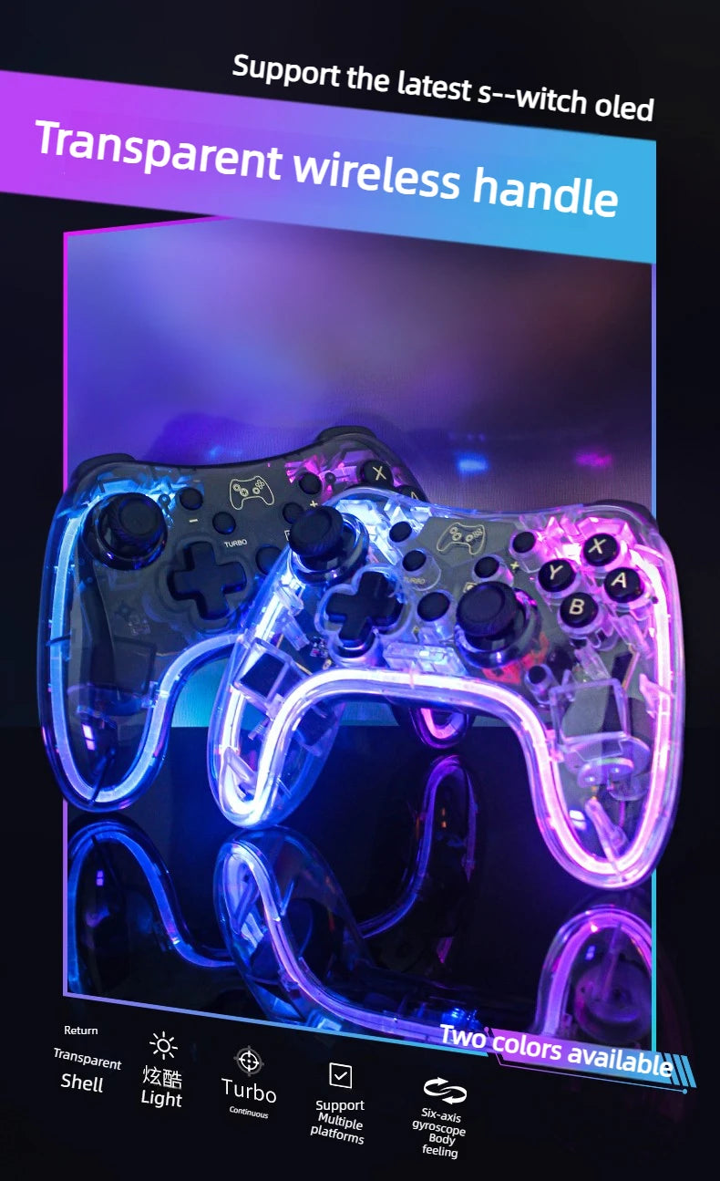 Wireless Bluetooth game controller Console Joypad Joystick for N-intendo S-witch Pro PC mobile phones vibration wake-up Gamepad  Game console accessories
