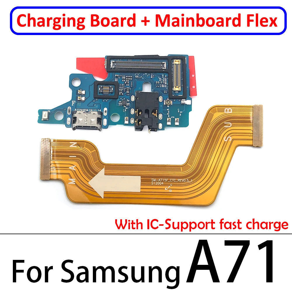 10Pcs USB Charging Board Port Connector Main Board Flex Cable For Samsung A10 A20 A30 A50 A70 A10s A20s A21s A30s A50s A31 A51 Samsung phone repair parts