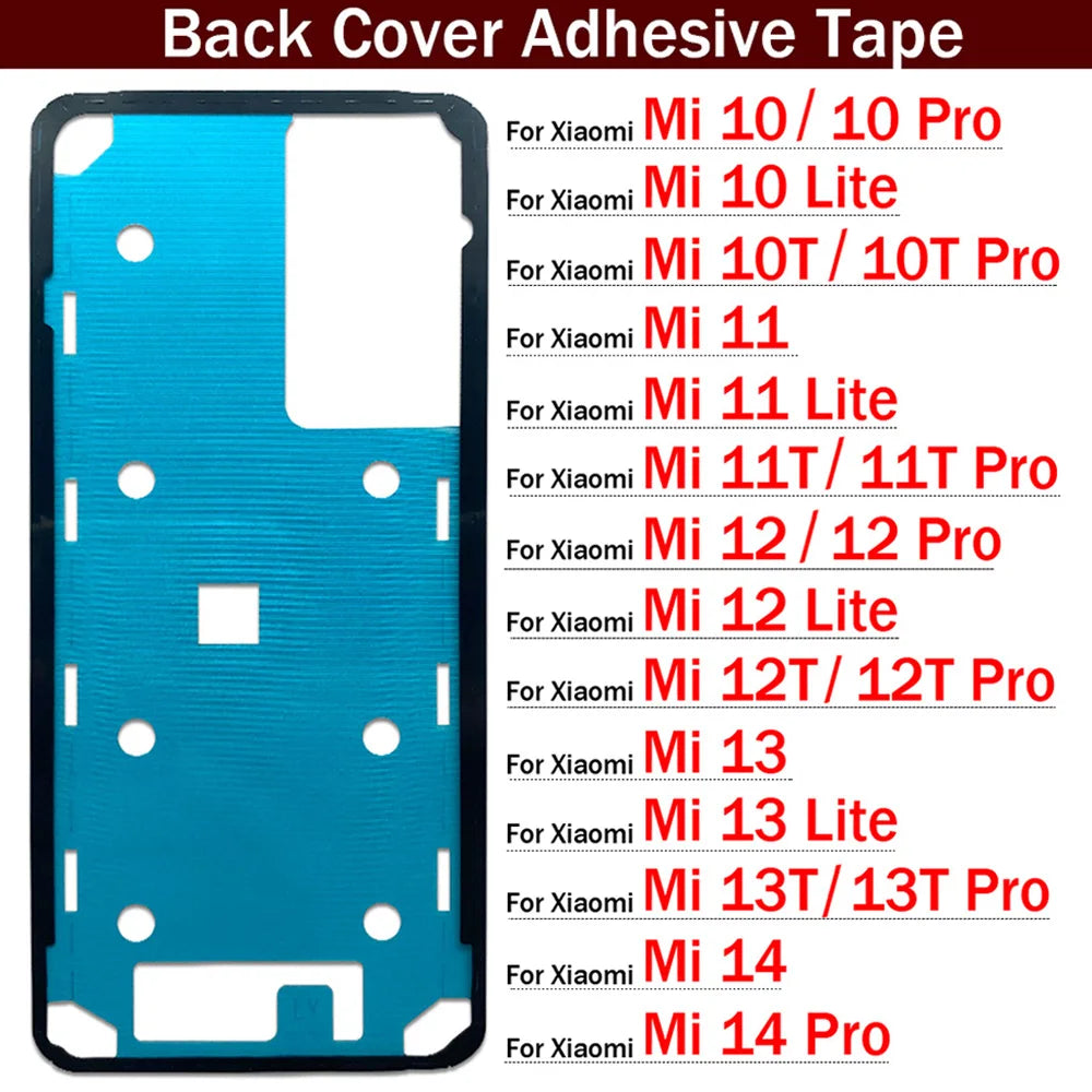 New Back Battery Sticker Adhesive For Xiaomi Mi 10 10T 11 11T 12 12T 13 13T 14 Pro Lite Waterproof Back Cover Sticker Xiaomi  Xiao mi phone repair parts