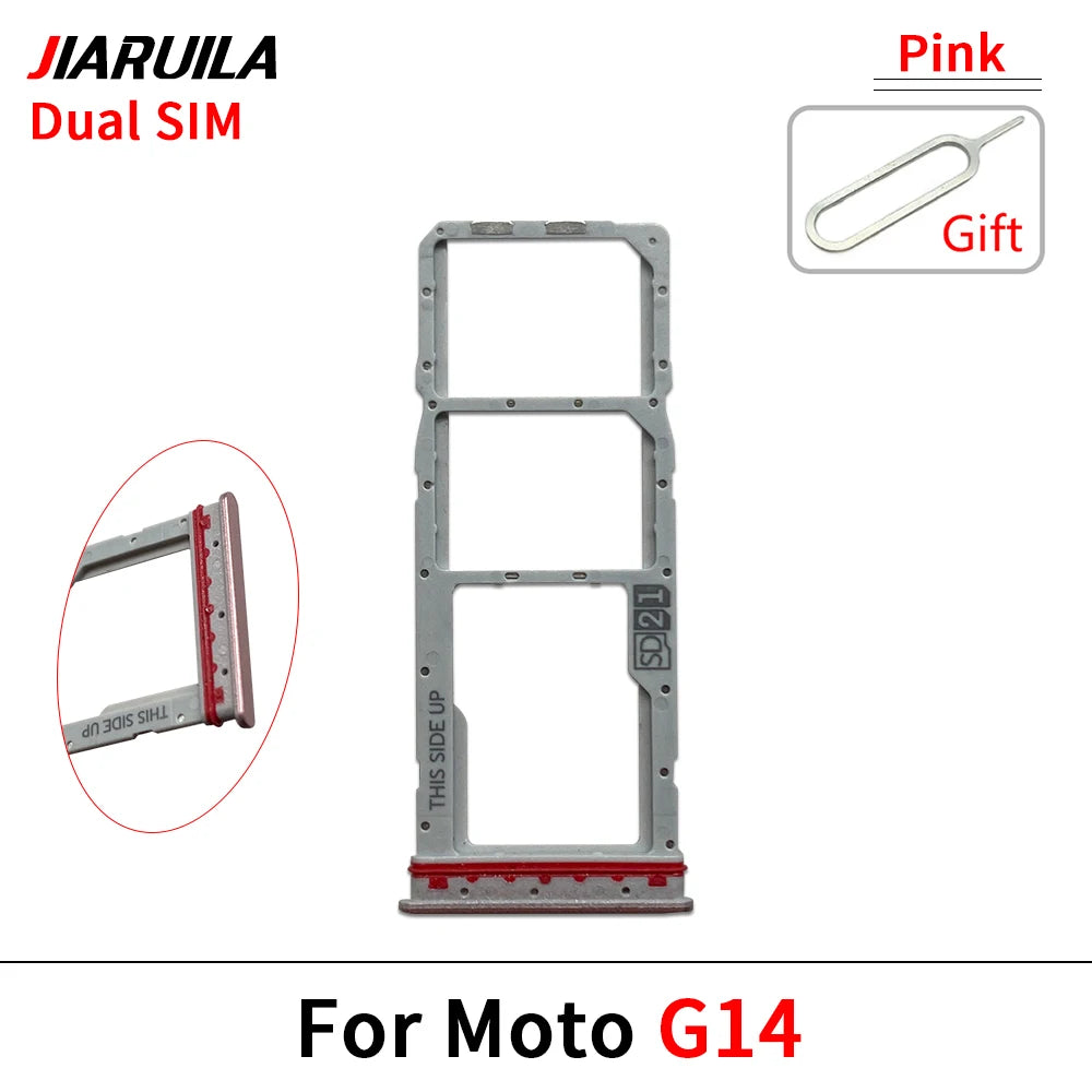 SIM Card Slot SD Card Tray Holder Adapter For Motorola Moto G04 G04s G14 G24 G34 G54 Motorola phone repair parts