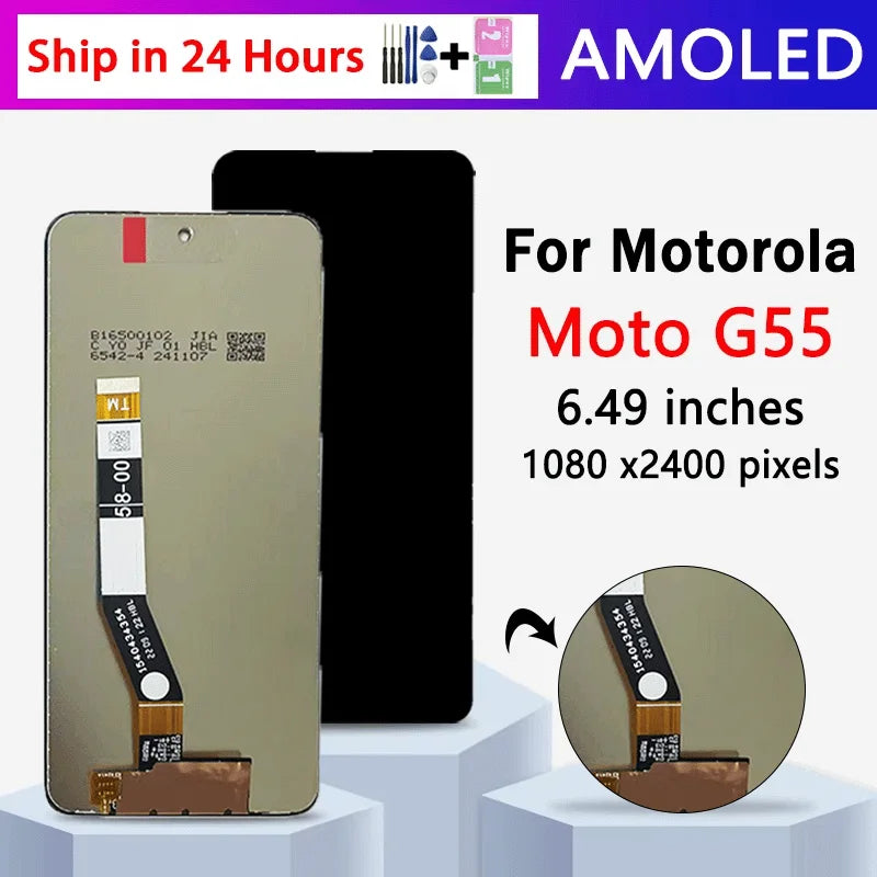 6.49" Display For Moto G55 5G LCD Screen For Motorola Moto G55 LCD Display Touch Screen Sensor Digiziter Assembly Replacement Motorola phone repair parts