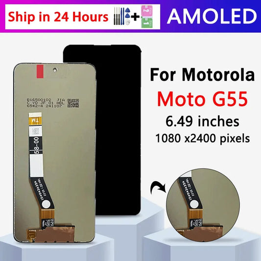 6.49" Display For Moto G55 5G LCD Screen For Motorola Moto G55 LCD Display Touch Screen Sensor Digiziter Assembly Replacement Motorola phone repair parts