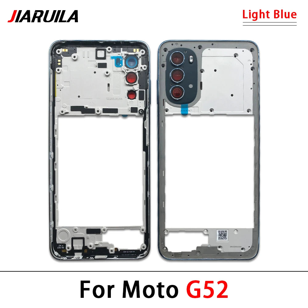 10Pcs， For Motorola For Moto G22 G42 G52 G82 G84 Middle Housing Cover Frame Bezel with Lens Glass Frame Parts Motorola phone repair parts