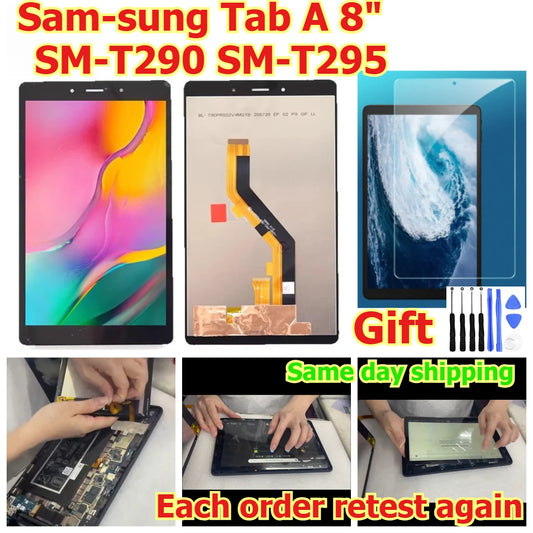 100% tested Tab touch lcd display screen panel for Samsung Tab A 8" inch SM-T290 SM-T295 digitizer glass assembly Samsung tablet repair parts