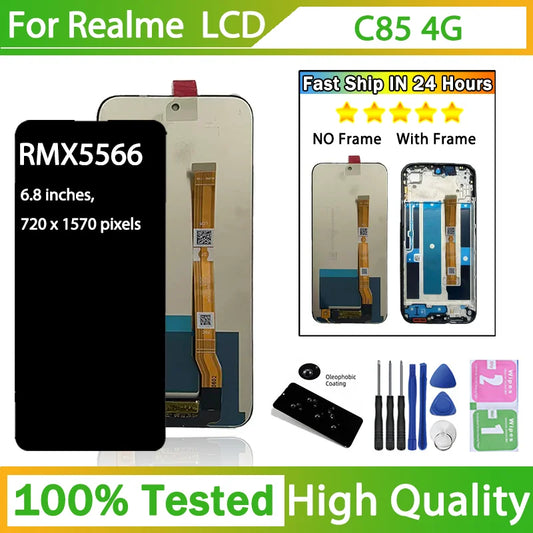 6.8"High Quality For Realme C85 4G LCD RMX5566 Display Touch Screen Digitizer For Realme C85 4G Display Replacement Oppo phone repair parts Realme phone repair parts