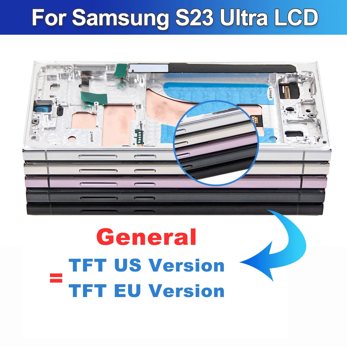 TFT Screen for Samsung Galaxy S23 Ultra S918B S918B/DS Lcd Display Digital Touch Screen with Frame for Samsung S23 Ultra Samsung phone repair parts