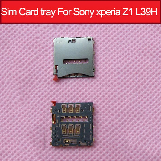NWT Genuine Sim Card Slot For Sony xperia Z1 L39H C6902 C6903 C6905 C6906 Sim Card Reader Holder Adapter Replacement Parts Sony phone repair parts