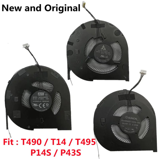 Original CPU Cooling Fan Cooler For Lenovo Thinkpad T490 T14 T495 P14S P43S Laptop ND75C33-18F16 BATA0806R5HY001 Lenovo laptop repair parts