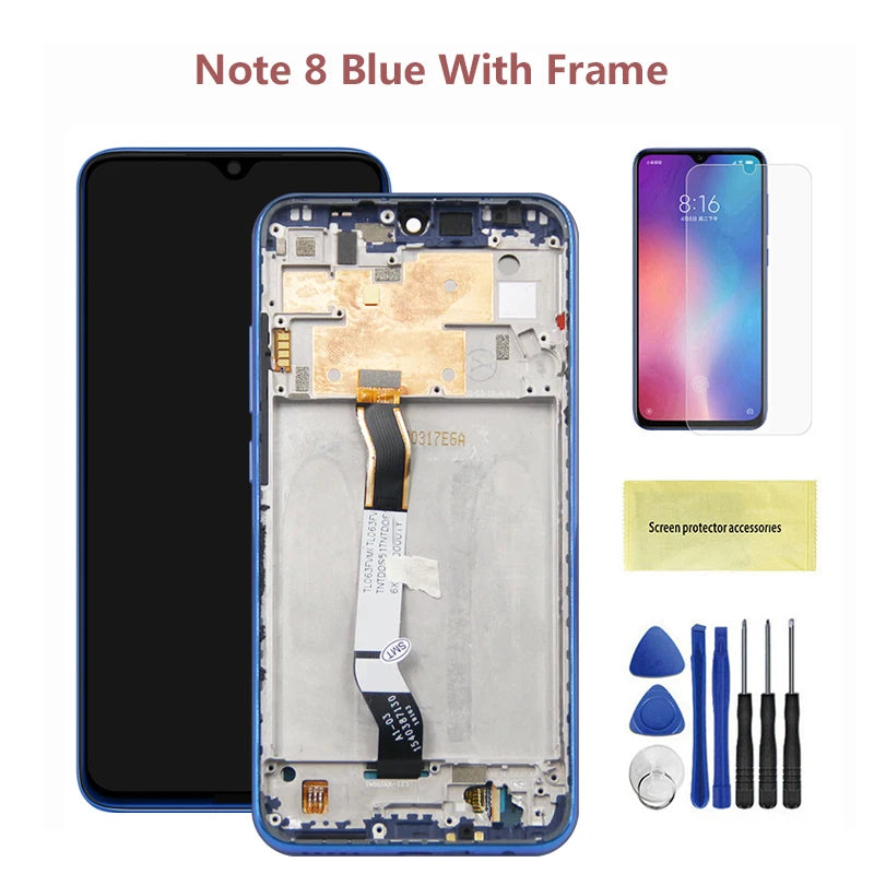 Screen for Xiaomi Redmi Note 8 M1908C3JH M1908C3JG Lcd Display Digital Touch Screen with Frame for Redmi Note 8 Replacement Xiaomi phone repair parts