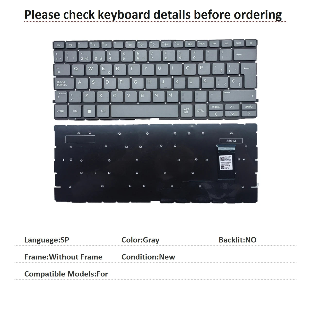 New US Spanish Latin UK Language  Backlit Keyboard For HP  Notebook PC Replacement Keyboard  HP laptop repair parts