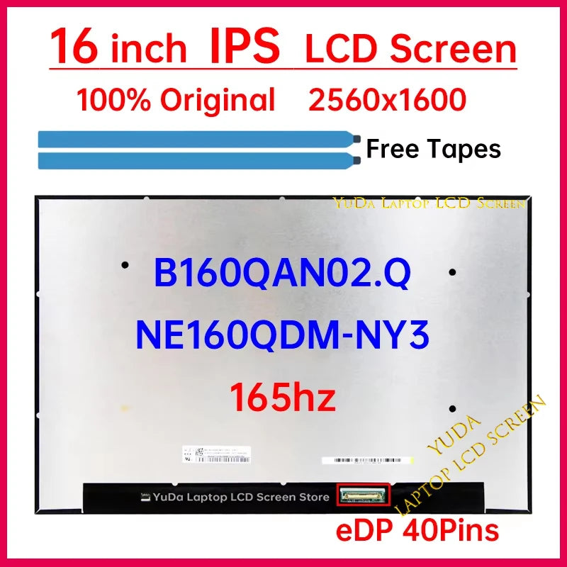 16 Inch 165Hz LCD Screen B160QAN02.Q NE160QDM-NY3 For ASUS ROG Zephyrus M16 GU603 GU603H GU603Z Display Matrix Panel Replacement ASUS laptop repair parts