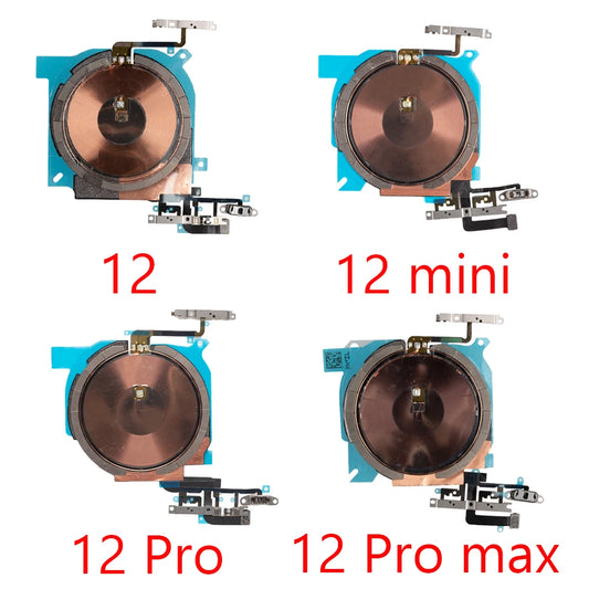 NFC Chip For iPhone 12 Mini Pro Max Wireless Charging Charger Panel Coil Sticker With Volume Button Flex Cable iPhone phone repair parts