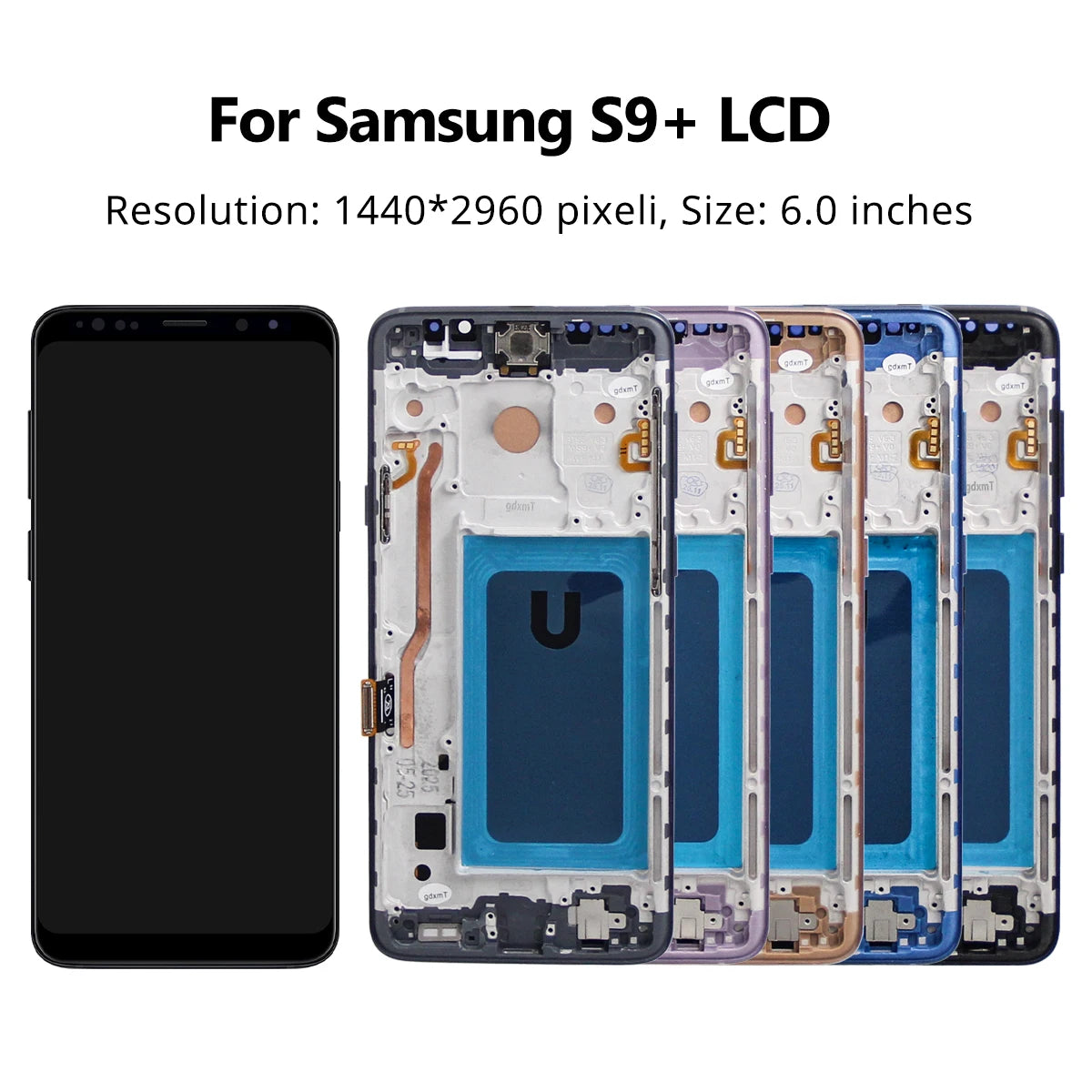 S9 Plus Display Screen Assembly for Samsung Galaxy S9+ G965F G965F/DS Lcd Display Digital Touch Screen with Frame Replacement Samsung phone repair parts