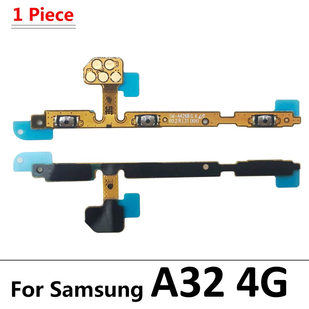 10Pcs, Power on off Volume Key Button Flex Cable For Samsung A02S A22 A32 A52 A72 A03s A03 Core A04 A04s A13 A33 A53 A73 5G 4G Samsung phone repair parts