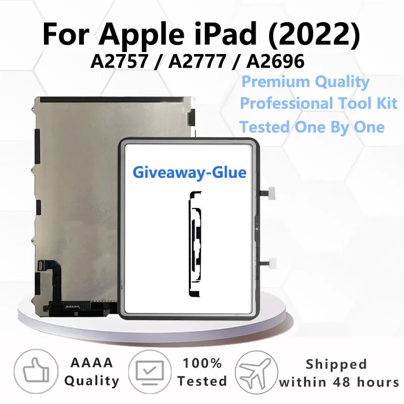 OEM For Apple iPad 2022 Touch Screen Digitizer Glass Panel & LCD Display Assembly Replacement For iPad A2757/A2777/A2696  iPad repair parts