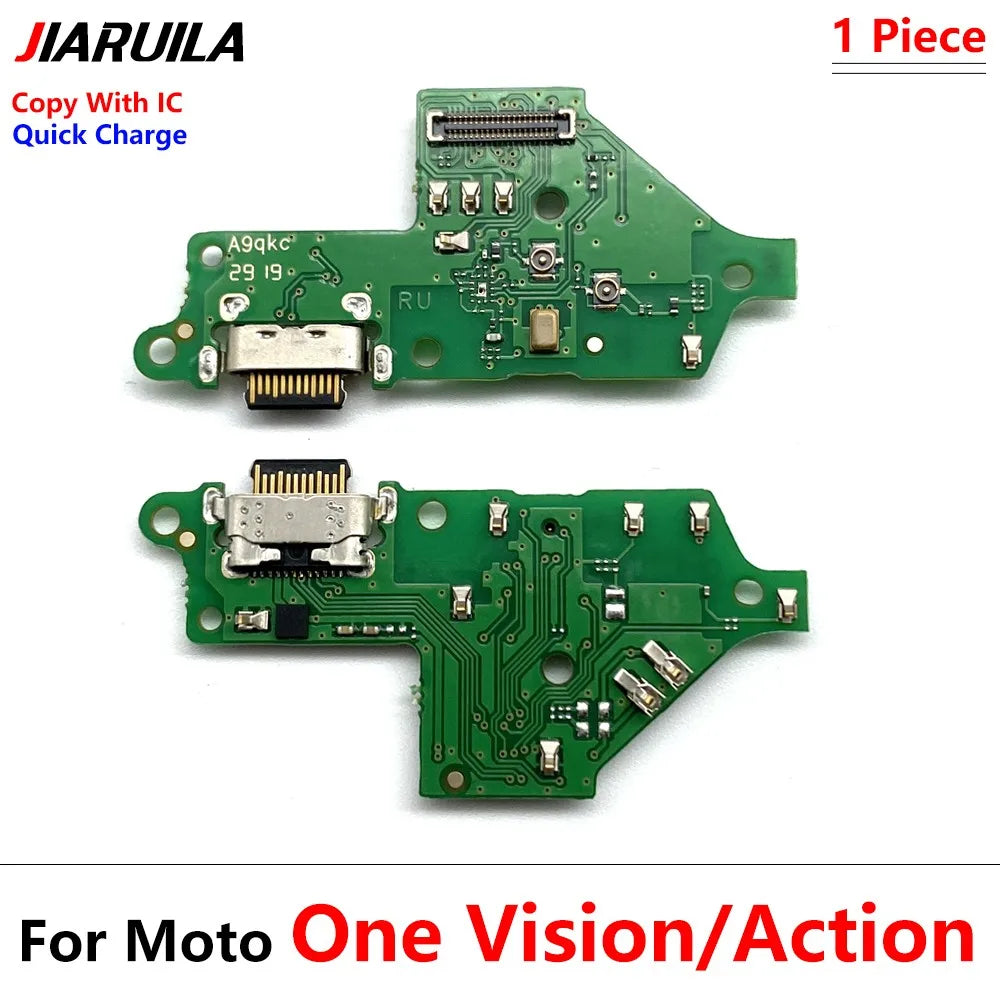 USB Charging Port Dock Charger Charge Connector Flex Cable For Motorola Moto One Vision / One Action Macro Fusion Plus Hyper Motorola phone repair parts