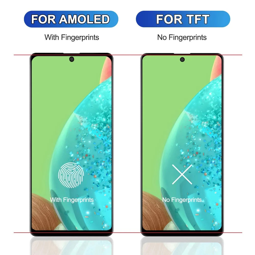 Super AMOLED A71 Screen, for Samsung Galaxy A71 A715 A715F A715FD LCD Display Digital Touch Screen with Frame Replacement Samsung phone repair parts
