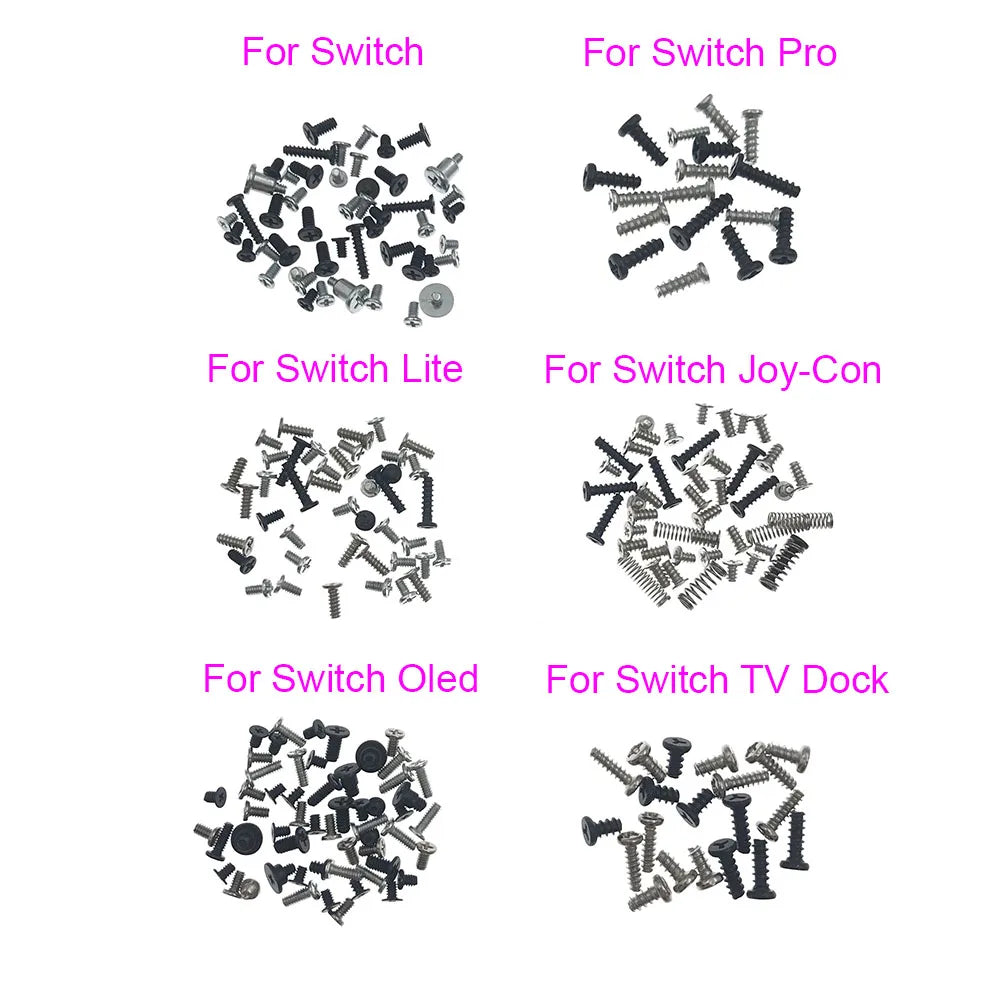 1Set Console Housing Screw For Switch NS Lite Oled Pro Full Set Screw Mount Replacement Kit Game console repair parts