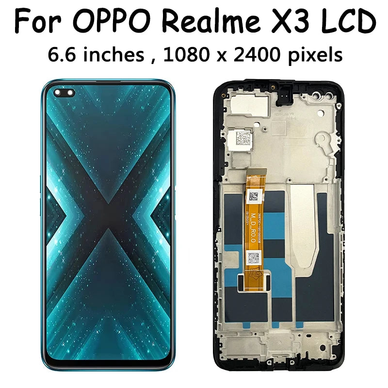 6.6"inch For OPPO Realme X3 SuperZoom RMX2086 LCD RealmeX3 RMX2142 Display Touch Screen Digitizer Replacement  Oppo phone repair parts