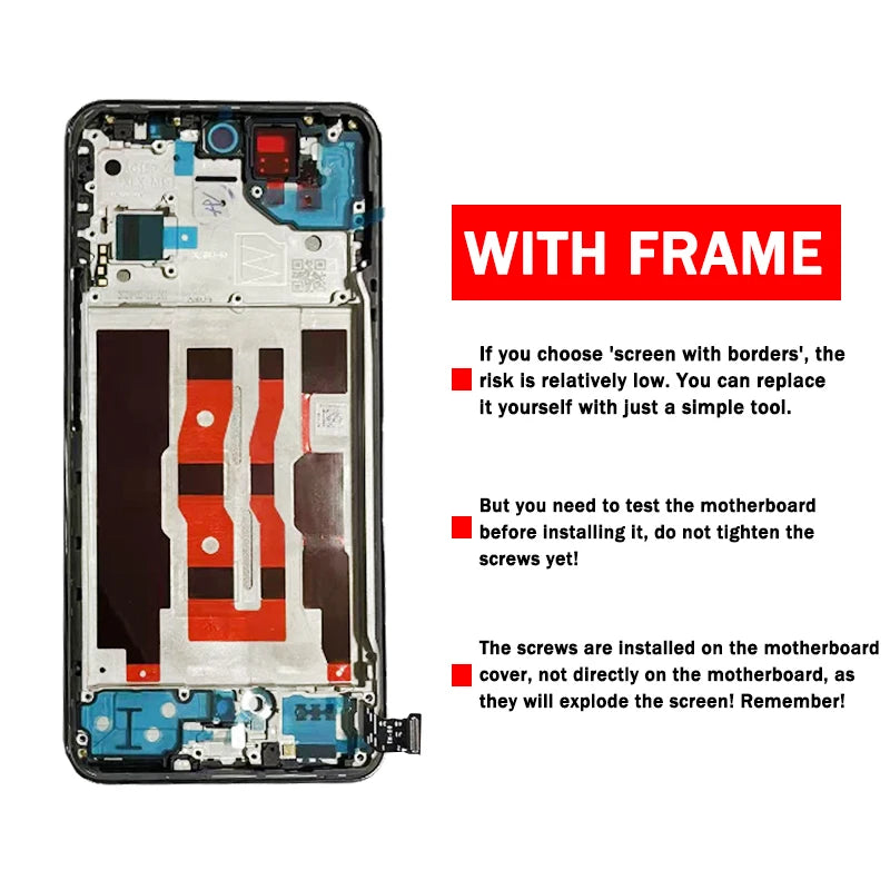 6.7 Inch For Oppo Reno 12 5G Display Touch Screen Digitizer Panel Assembly Reno12 5G Lcd CPH2625 Screen With Frame  Oppo phone repair parts
