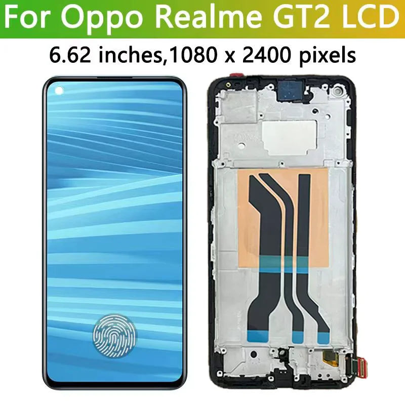 6.62"New For Oppo Realme GT2 LCD Display Touch Screen Digitizer  RMX3312 RMX3311 RMX3310 Display Frame Oppo phone repair parts Realme phone repair parts