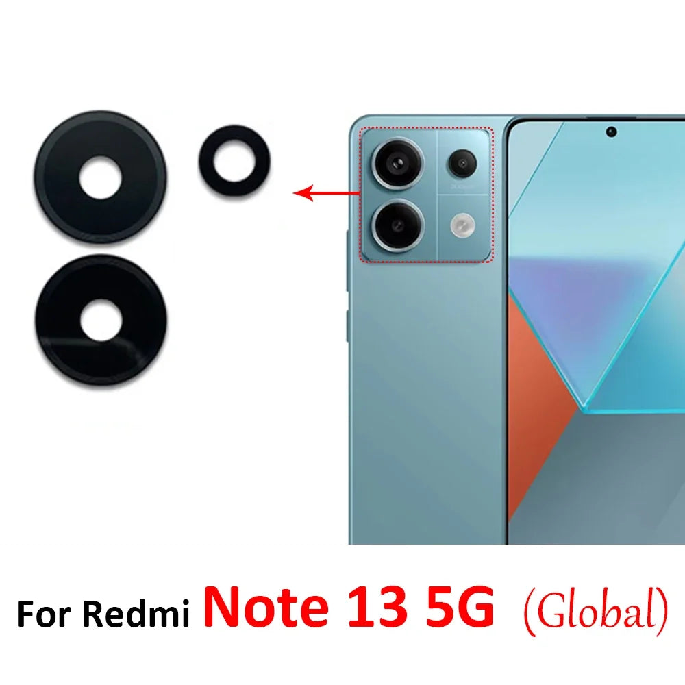 100Pcs, Back Rear Camera Glass Lens For Redmi Note 10 10s 11 12 13 Pro Plus 4G 5G With Adhesive Sticker Samsung phone repair parts