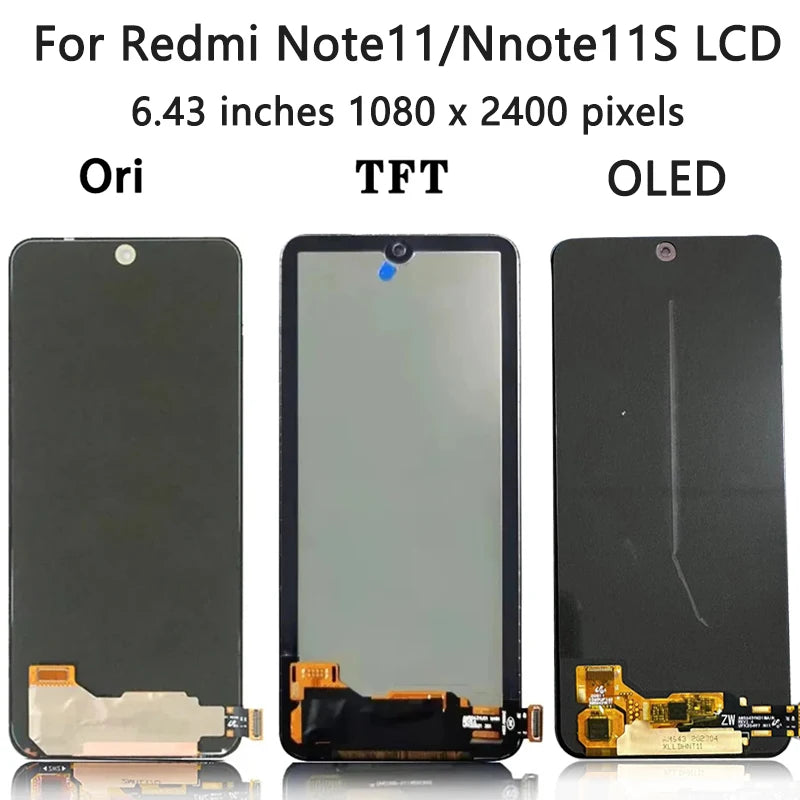 TFT/OLED/Ori For Redmi Note 11S Note11S LCD For Xiaomi Redmi Note 11 Display Note11 2201117TG Screen Touch Digitizer Assembly Xiaomi phone repair parts