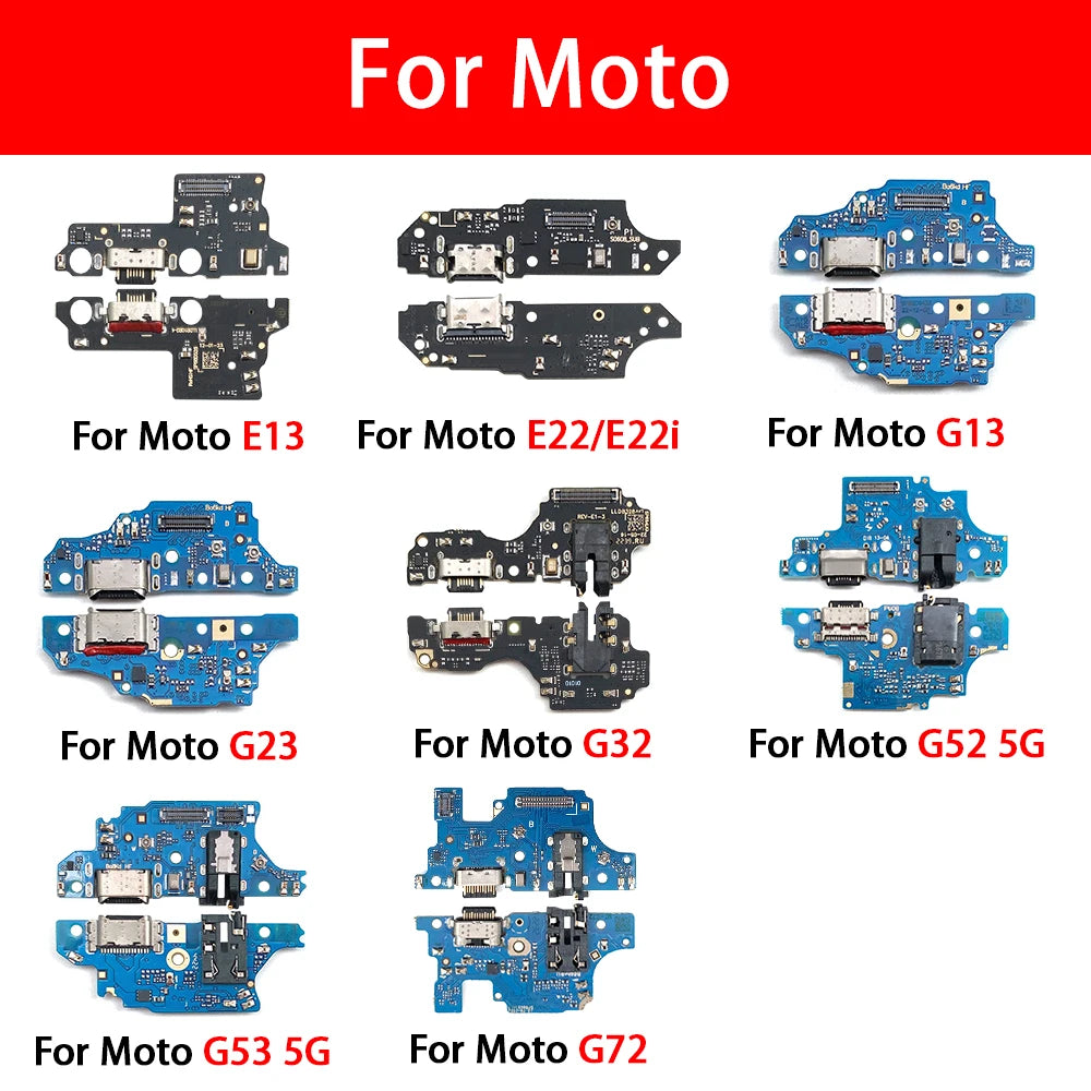 For Motorola Moto E13 E22 E20 E30 E32 G13 G22 G23 G32 G52 G53 G82 G72 USB Charging Port Dock Charger Connector Board Flex Cable Motorola phone repair parts