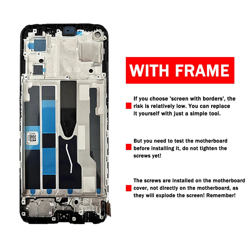 Super AMOLED For Oppo Reno7 5G CPH2371 LCD Reno 7 5G Display LCD Display With Frame Touch Screen Digitizer Assembly Parts  Oppo phone repair parts