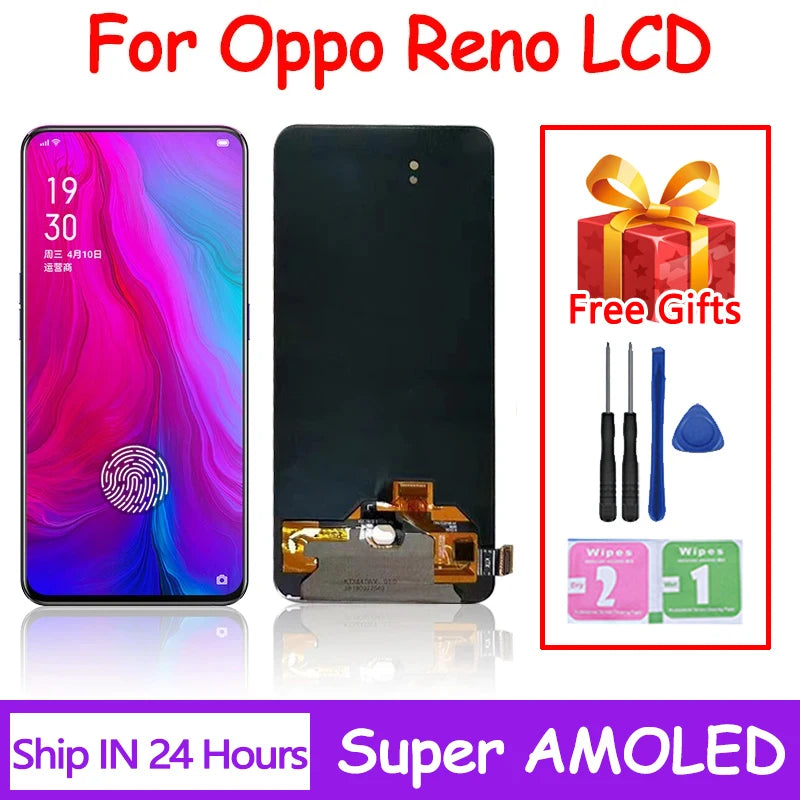 6.4" TFT/OLED For Oppo Reno LCD Display Screen Touch Panel Digitizer Assembly PCAT00 PCAM00 CPH1917 Screen Replacement Oppo phone repair parts Realme phone repair parts