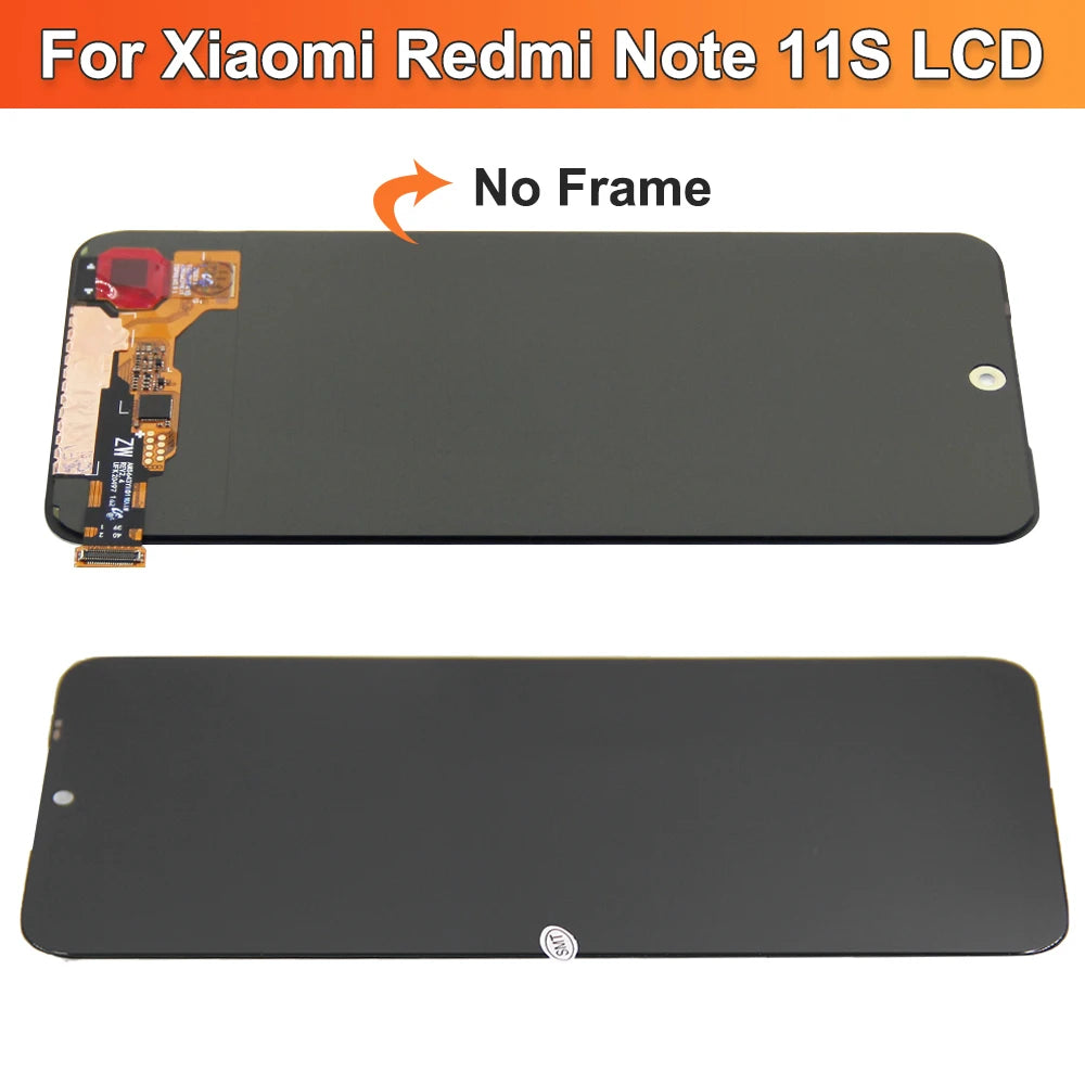 Amoled Note 11S Display Screen for Xiaomi Redmi Note 11S 2201117SG Lcd Display Digital Touch Screen Assembly with Frame Xiaomi phone repair parts