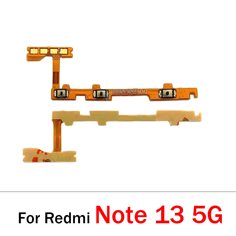 10Pcs,  Power On Off Volume Key Button Flex Cable For Xiaomi Redmi Note 10 10s 11 11s 12 12s 13 Pro Plus 4G 5G Xiaomi  Xiao mi phone repair parts