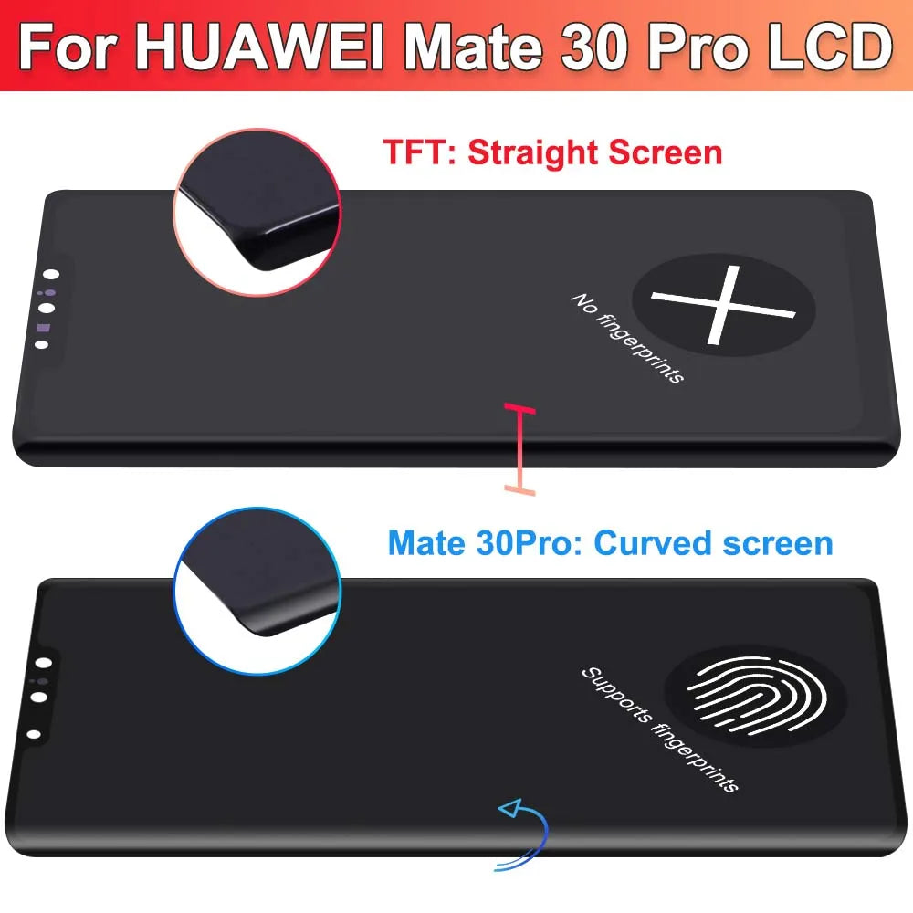 TFT Mate 30 Pro For Huawei Mate 30 Pro LIO-L09 LIO-L29 Lcd Display Digital Touch Screen  Assembly Repair Parts 100% Tested HUAWEI phone repair parts