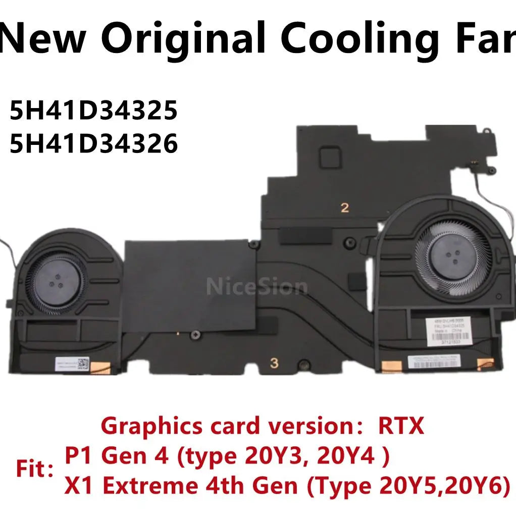 New Original For Laptop Lenovo ThinkPad X1 Extreme 4th P1 Gen 4 CPU Cooling Fan Heatsink Radiato FRU PN : 5H41D34325 5H41D34326 Lenovo laptop repair parts