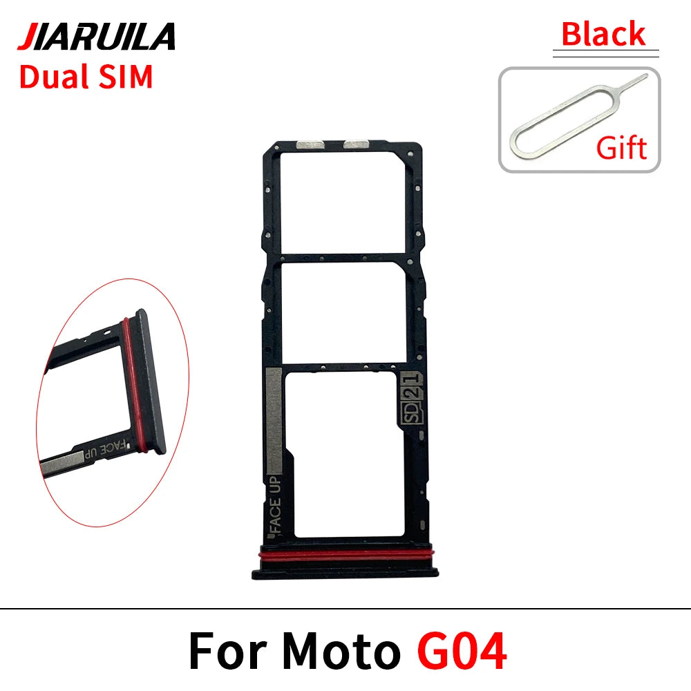 SIM Card Slot SD Card Tray Holder Adapter For Motorola Moto G04 G04s G14 G24 G34 G54 Motorola phone repair parts