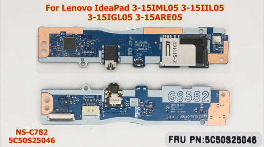 Power Button Audio SD Card Reader I/O Board NS-C782 5C50S25046 for Lenovo IdeaPad 3-15IML05 3-15IIL05 3-15IGL05 3-15ARE05 Lenovo laptop repair parts