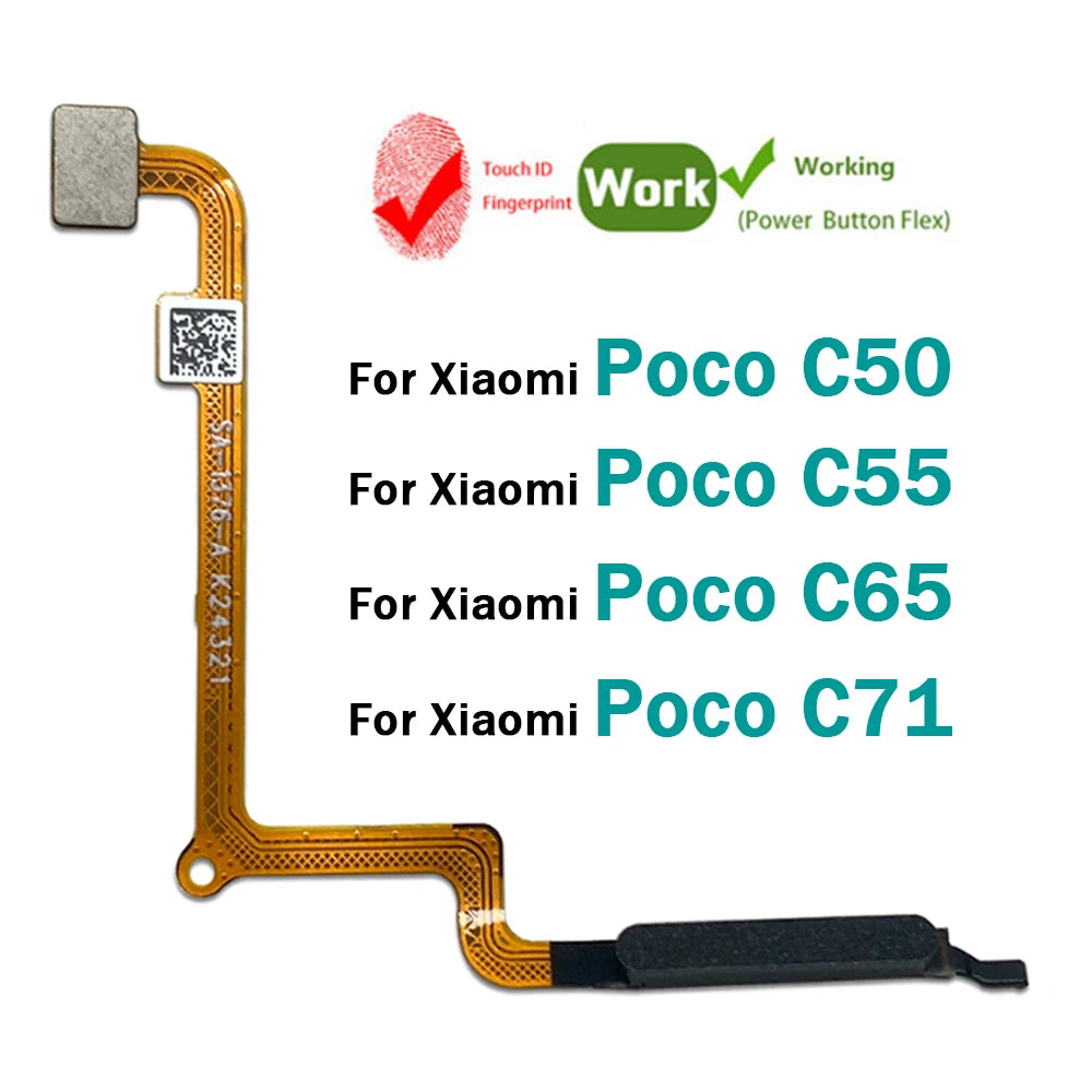 Home Button FingerPrint Touch ID Sensor Flex Cable Ribbon For Xiaomi Poco C50 C55 C65 C71 Replacement Parts Xiaomi  Xiao mi phone repair parts