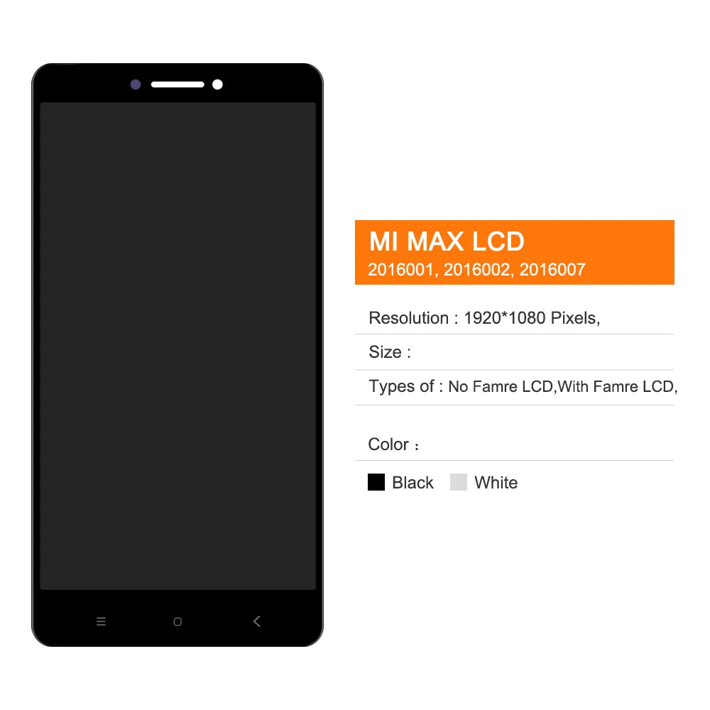 6.44" Max Lcd Screen For XIAOMI Mi Max Display LCD with Touch Screen mimax Frame for Xiaomi Mi Max LCD Display Replacement Xiaomi phone repair parts