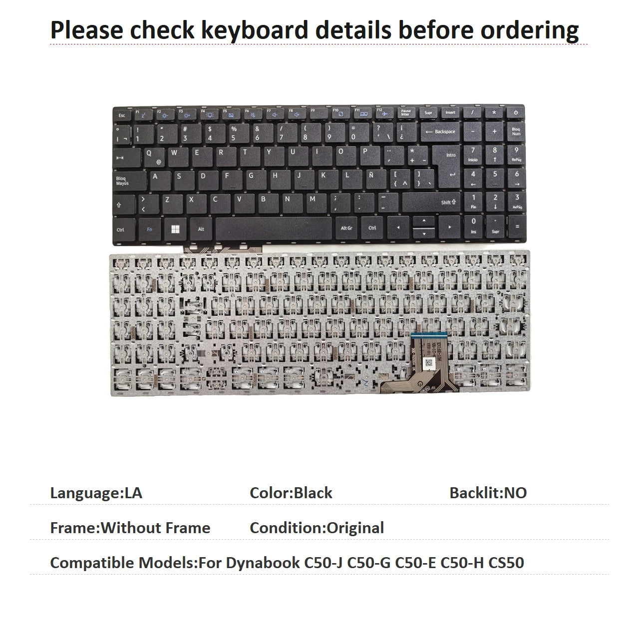 New UI Latin UK Arab Language  Keyboard For Toshiba Dynabook C50-J C50-G C50-E C50-H CS50 Notebook PC Replacement Keyboard