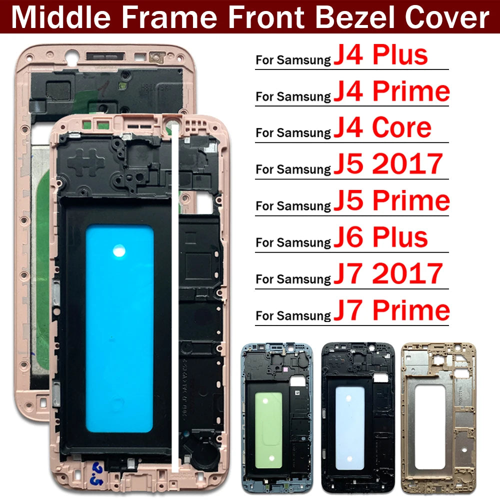 Middle Frame Front Bezel Cover Chassis Housing Back Plate LCD Holder For Samsung J4 J5 J6 J7 Prime Plus Core 2017 J530 J730 J610 Samsung phone repair parts