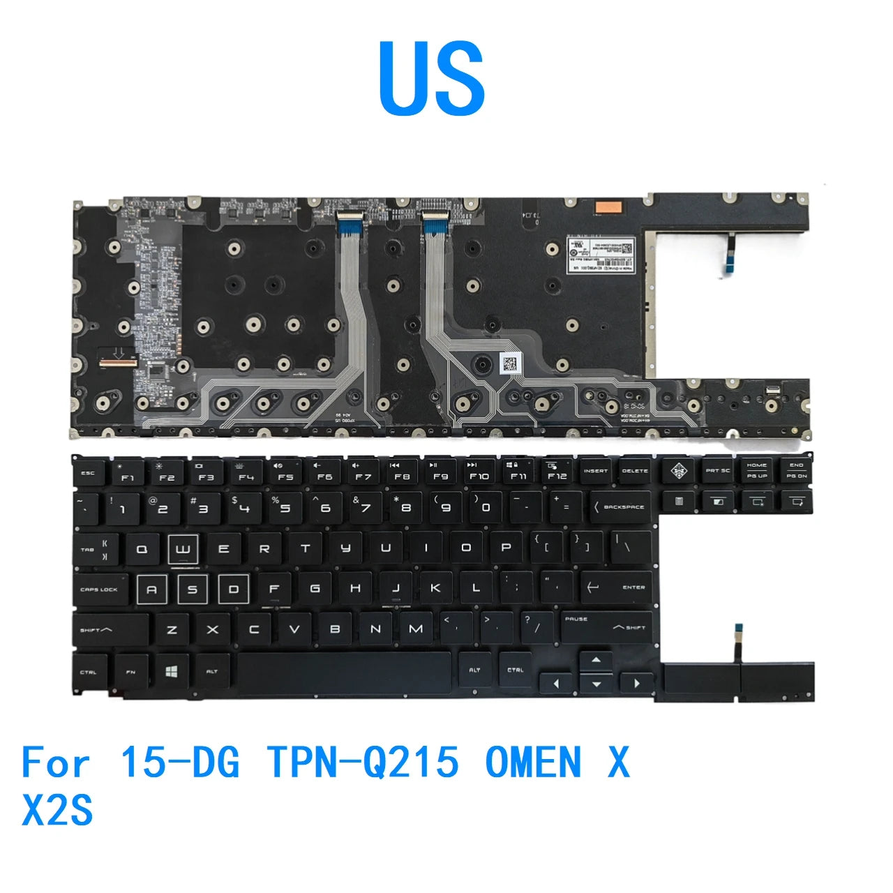 New US Language  RGB Backlit Keyboard For HP 15-DG TPN-Q215 OMEN X X2S Notebook PC Replacement Keyboard  HP laptop repair parts