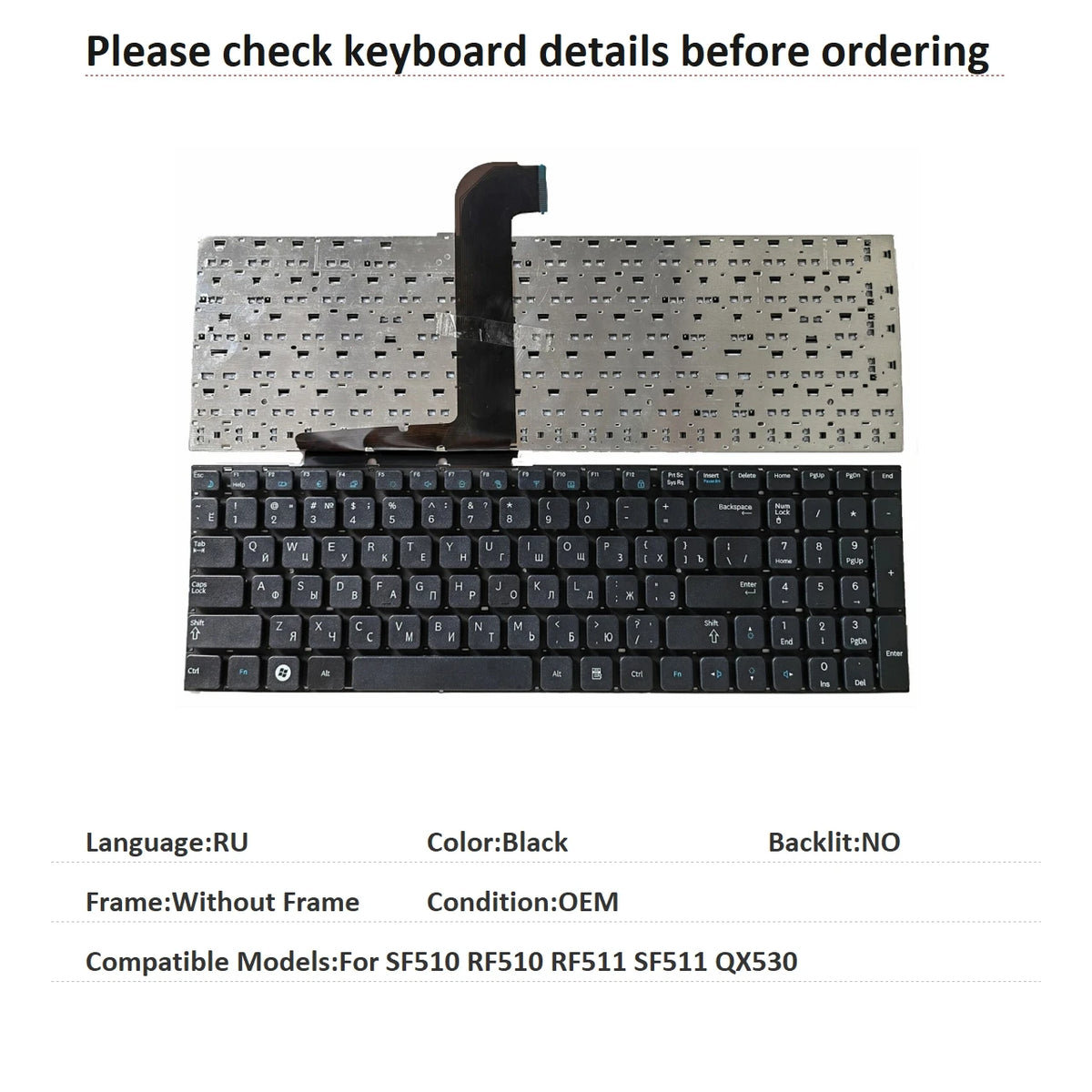 New US Russian Language  Keyboard For Samsung SF510 RF510 RF511 SF511 QX530 Notebook PC Replacement Keyboard SAMSUNG laptop repair parts