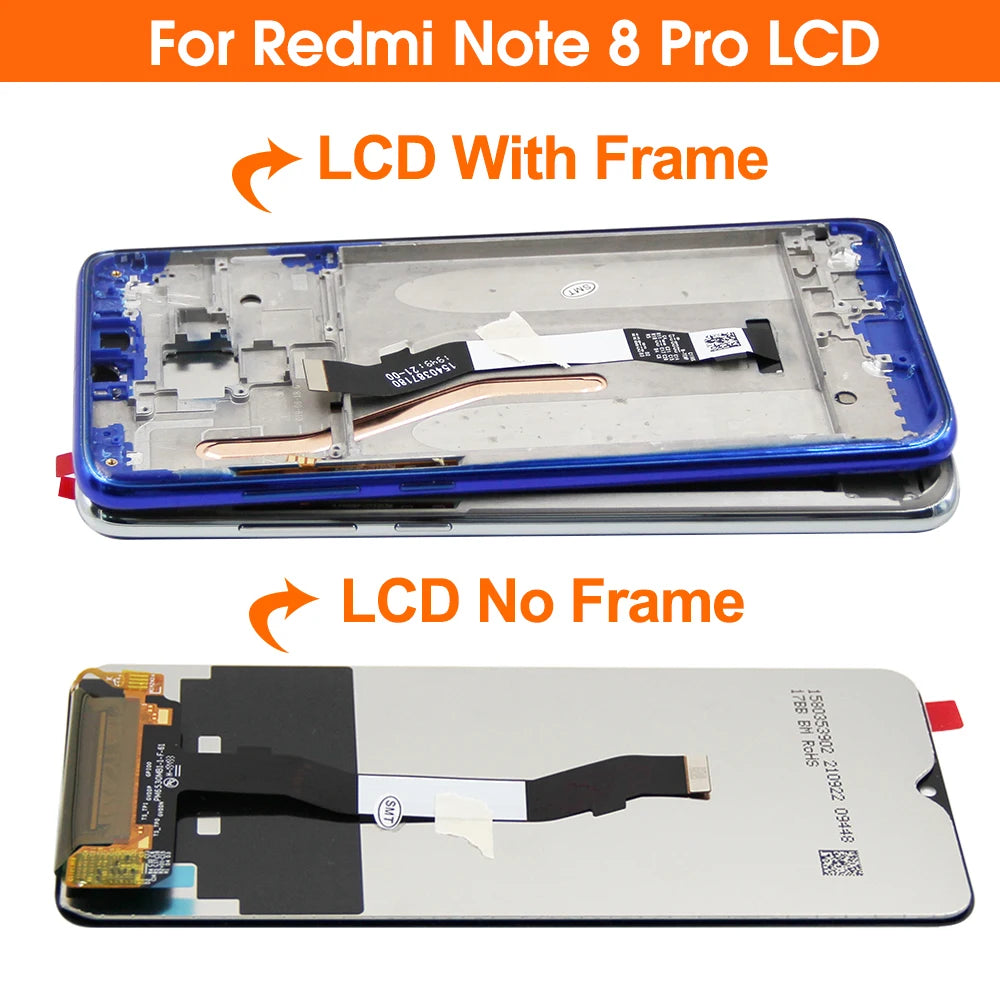Screen for Xiaomi Redmi Note 8 Pro M1906G7I Lcd Display Digital Touch Screen with Frame for Xiaomi Redmi Note 8 Replacement Xiaomi phone repair parts