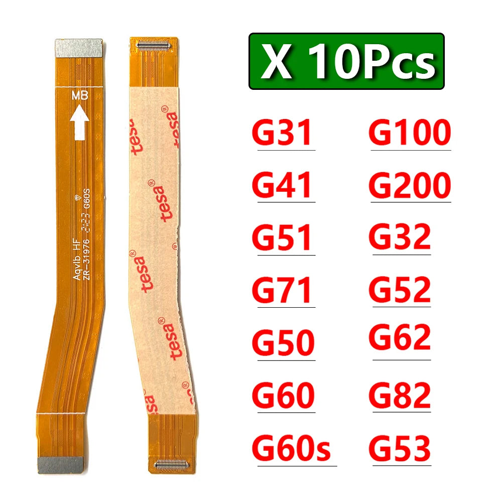 10Pcs, Main Motherboard Board Mainboard Flex Cable For Motorola Moto G31 G71 G51 G100 G60 G50 G52 G62 G60s G200 G32 G82 G53 5G Motorola phone repair parts
