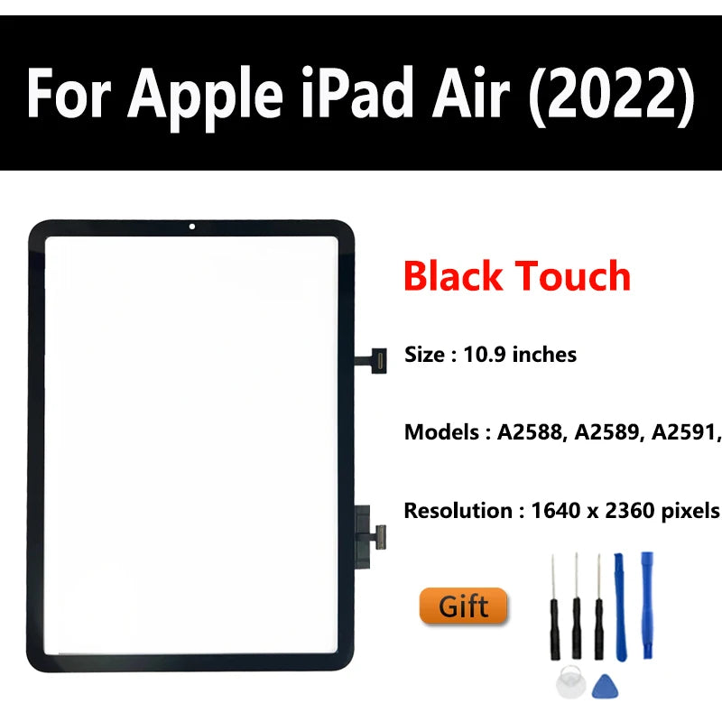 NEW For  Apple iPad Air 2022 5th Gen Touch Screen Digitizer Glass Panel & LCD Display Assembly Replacement For iPad A2589 /A2591  iPad repair parts