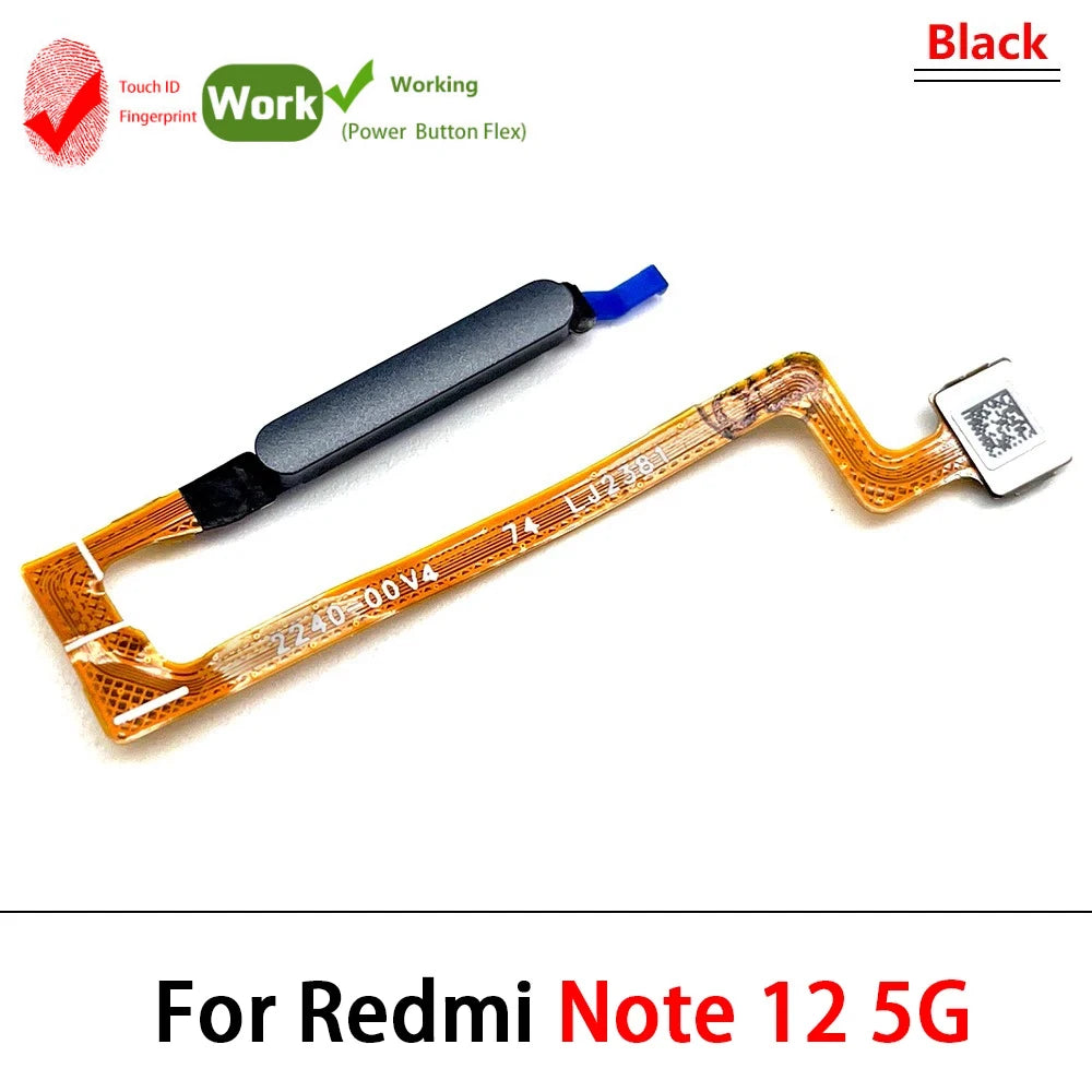 For Xiaomi Redmi Note 12 Pro Plus 4G 5G Home Button Fingerprint Sensor Flex With Power Key Button Flex Cable  Xiaomi  Xiao mi phone repair parts