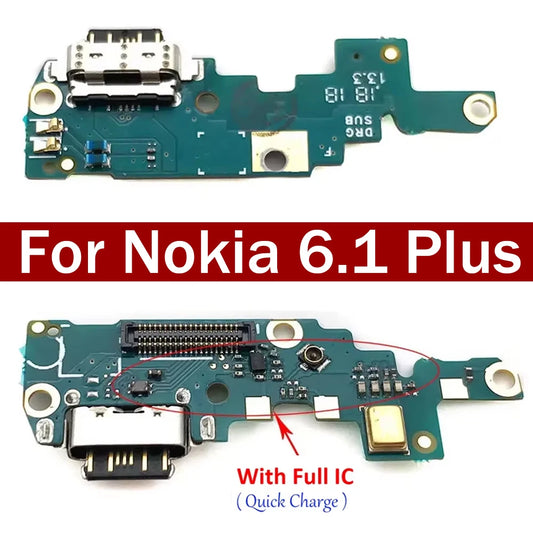 Type-C USB Charger Charging Board Port Dock Connector Flex Cable For Nokia X6 / For Nokia 6.1 Plus TA-1099 TA-1103 Repair Parts Nokia phone repair parts