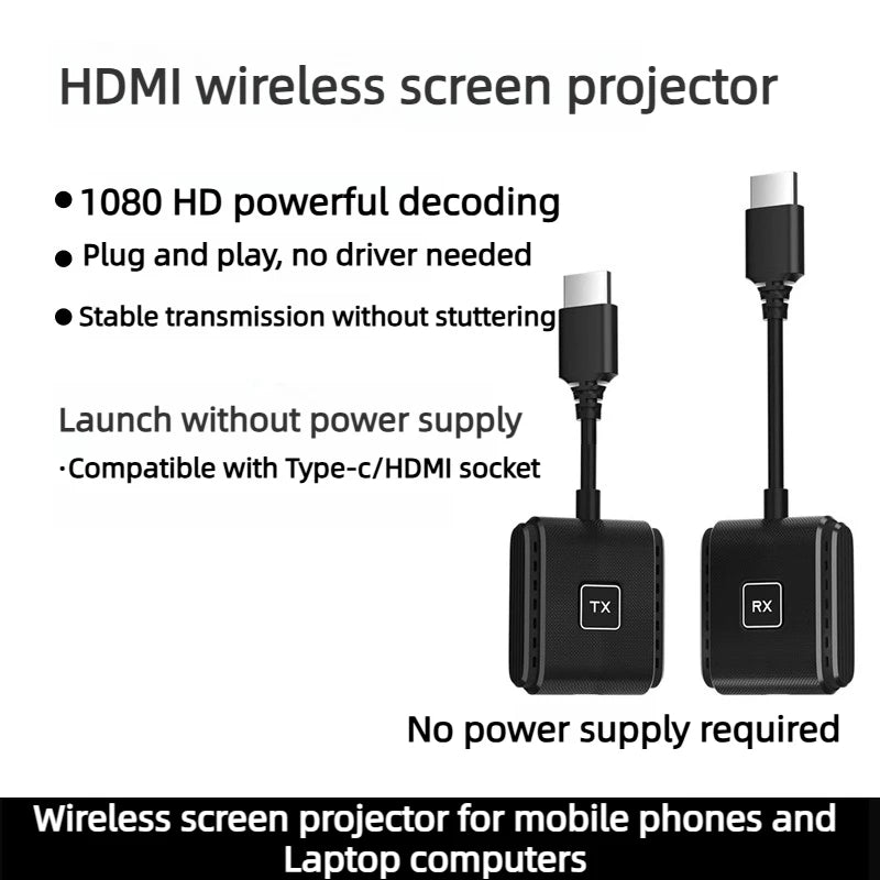 4K 1080P HDMI Wireless point-to-point Transmitter Receiver 50/100/150M Display for laptop phone monitor projector HD same screen Laptop Accessories